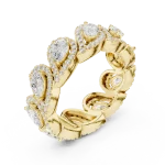 Ethereal Pear and Round Brilliant Pavé Eternity Band