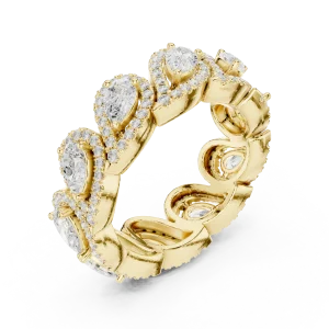 Ethereal Pear and Round Brilliant Pavé Eternity Band
