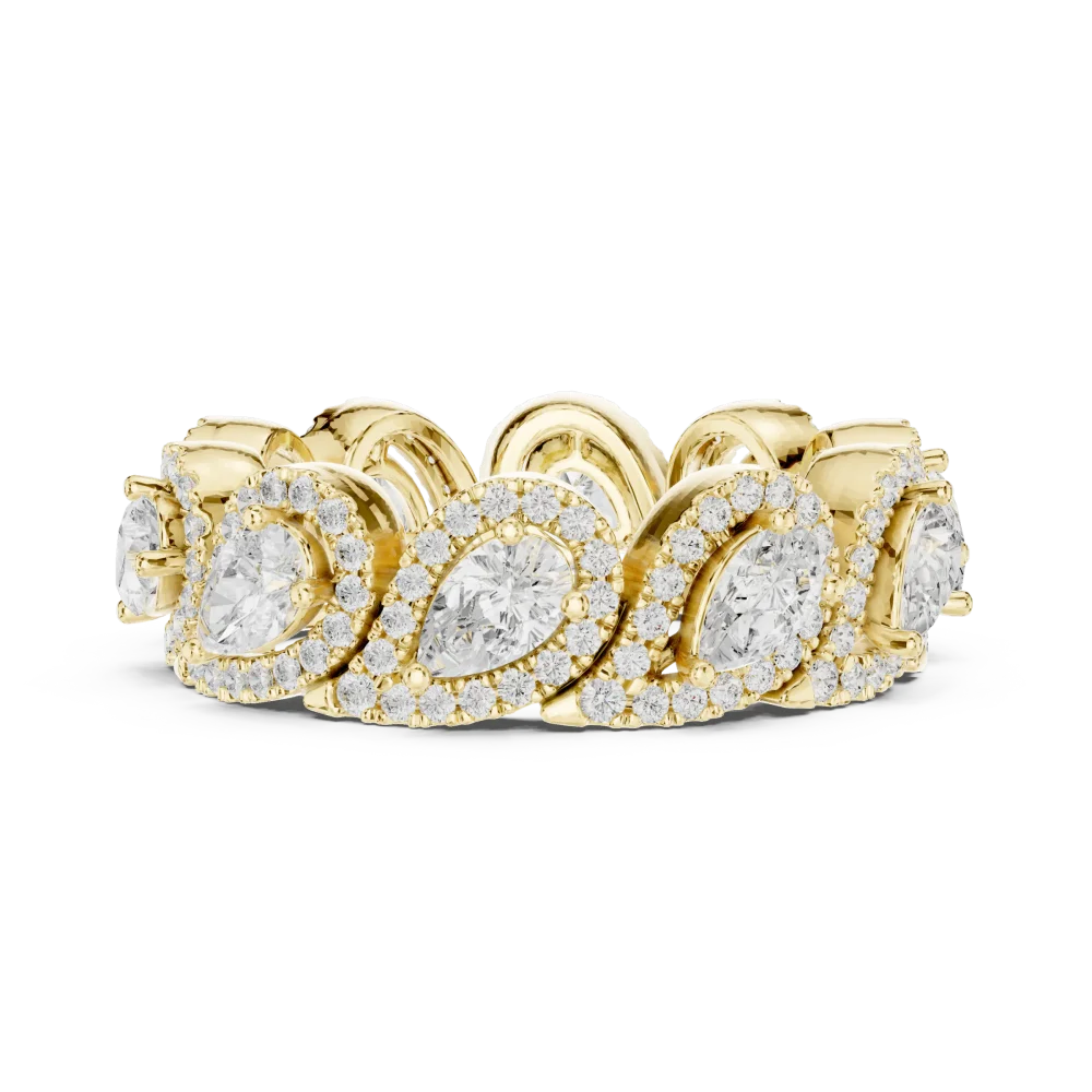 Ethereal Pear and Round Brilliant Pavé Eternity Band - Image 4