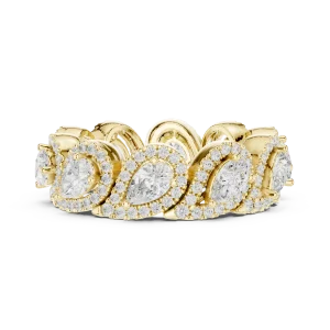 Ethereal Pear and Round Brilliant Pavé Eternity Band - Image 4