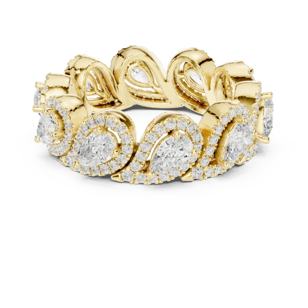 Ethereal Pear and Round Brilliant Pavé Eternity Band - Image 2