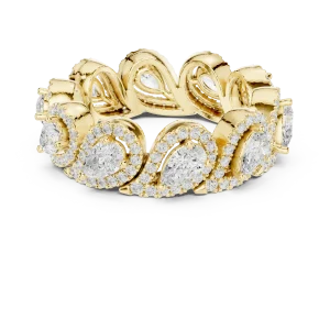 Ethereal Pear and Round Brilliant Pavé Eternity Band - Image 2