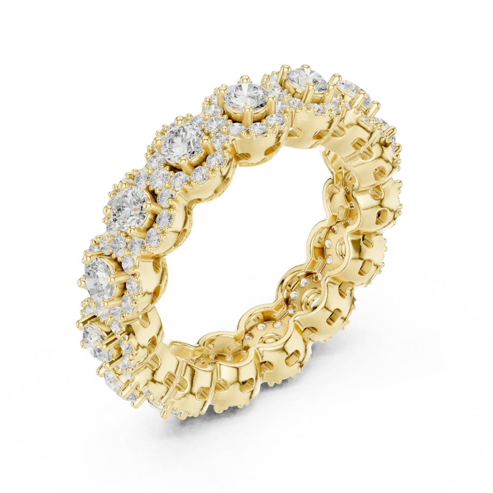 Experience the brilliant sparkle of this pave eternity band. Adorned with premium DIAMEUR diamonds, this piece offers timeless luxury. Shop today.