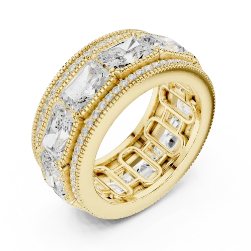 Infinite Radiant and Round Brilliant-Cut Pavé Eternity Band