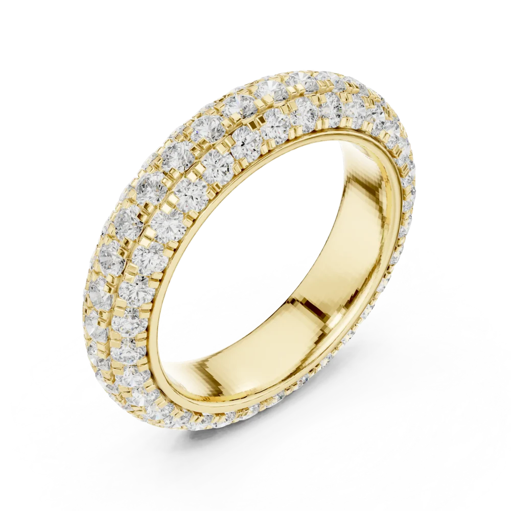 Experience eternal brilliance with our multi-row pavé band, featuring premium DIAMEUR lab-grown diamonds. Shop this modern luxury classic today.