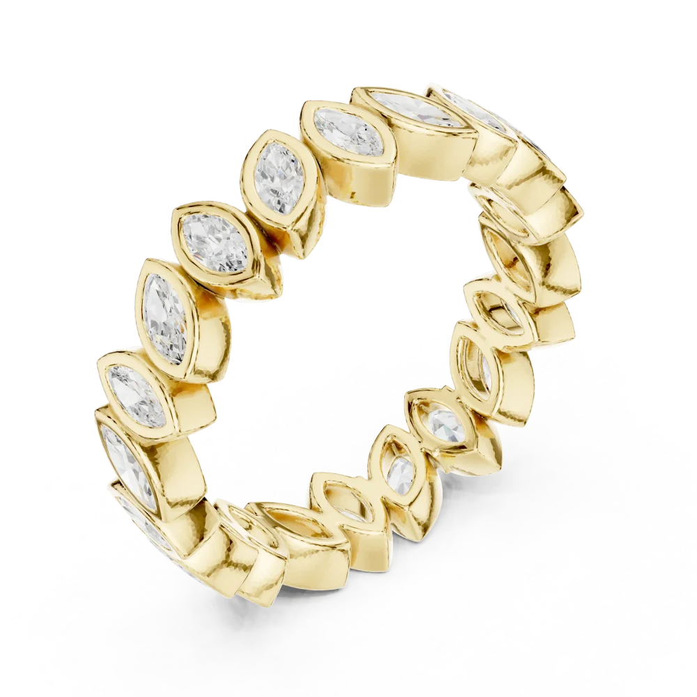 Experience the seamless radiance of our marquise-cut eternity band, featuring brilliant DIAMEUR diamonds set in a sleek, modern frame. Shop the look today.