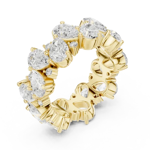 Infinite Pear and Round Brilliant-Cut Eternity Band