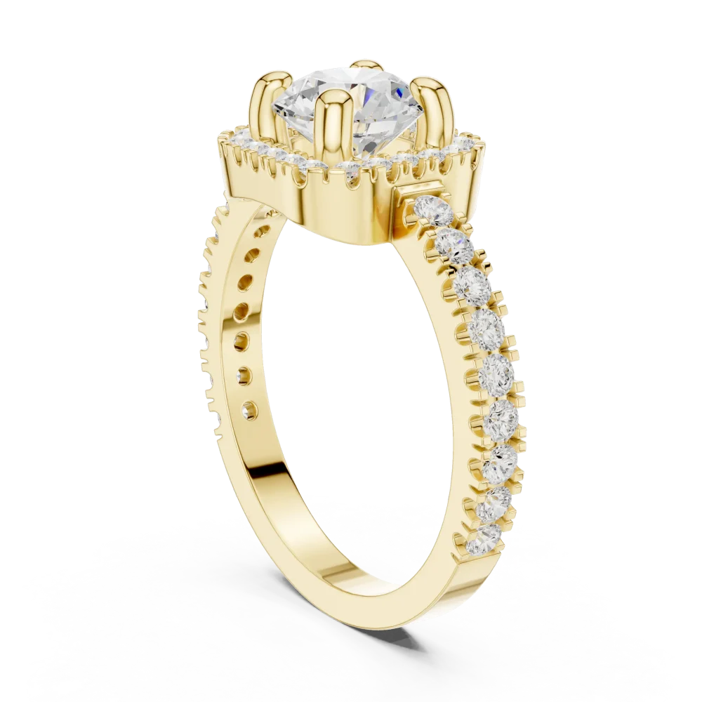 Luminous Round Solitaire Halo Engagement Ring - Image 3