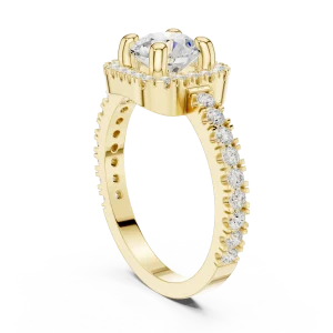 Luminous Round Solitaire Halo Engagement Ring - Image 3