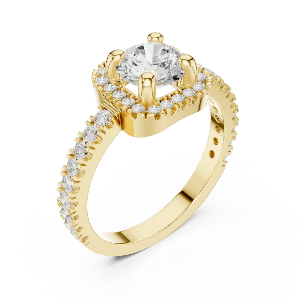 Discover our Luminous Solitaire ring featuring a brilliant DIAMEUR diamond halo. A modern classic designed for unmatched fire and scintillation. Shop now.