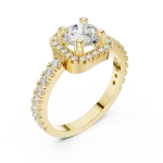 Luminous Round Solitaire Halo Engagement Ring