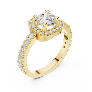 Luminous Round Solitaire Halo Engagement Ring