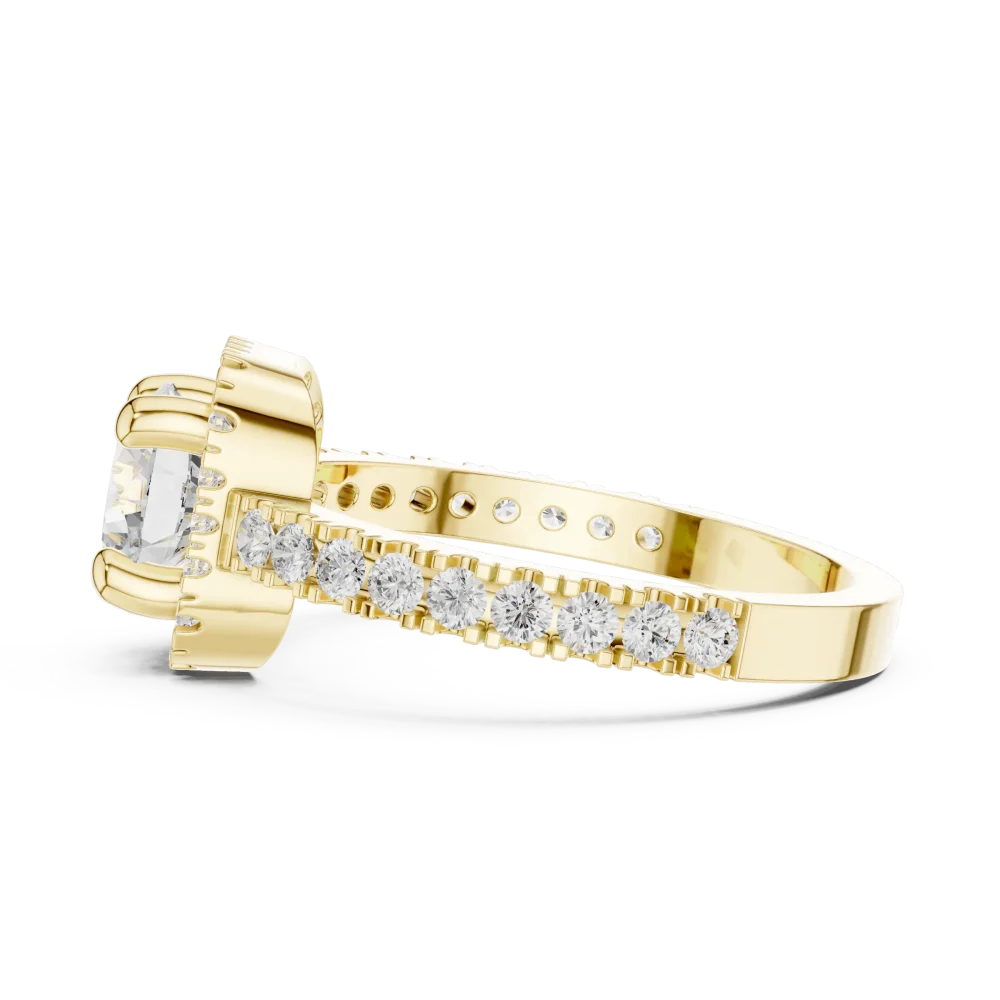 Luminous Round Solitaire Halo Engagement Ring - Image 4