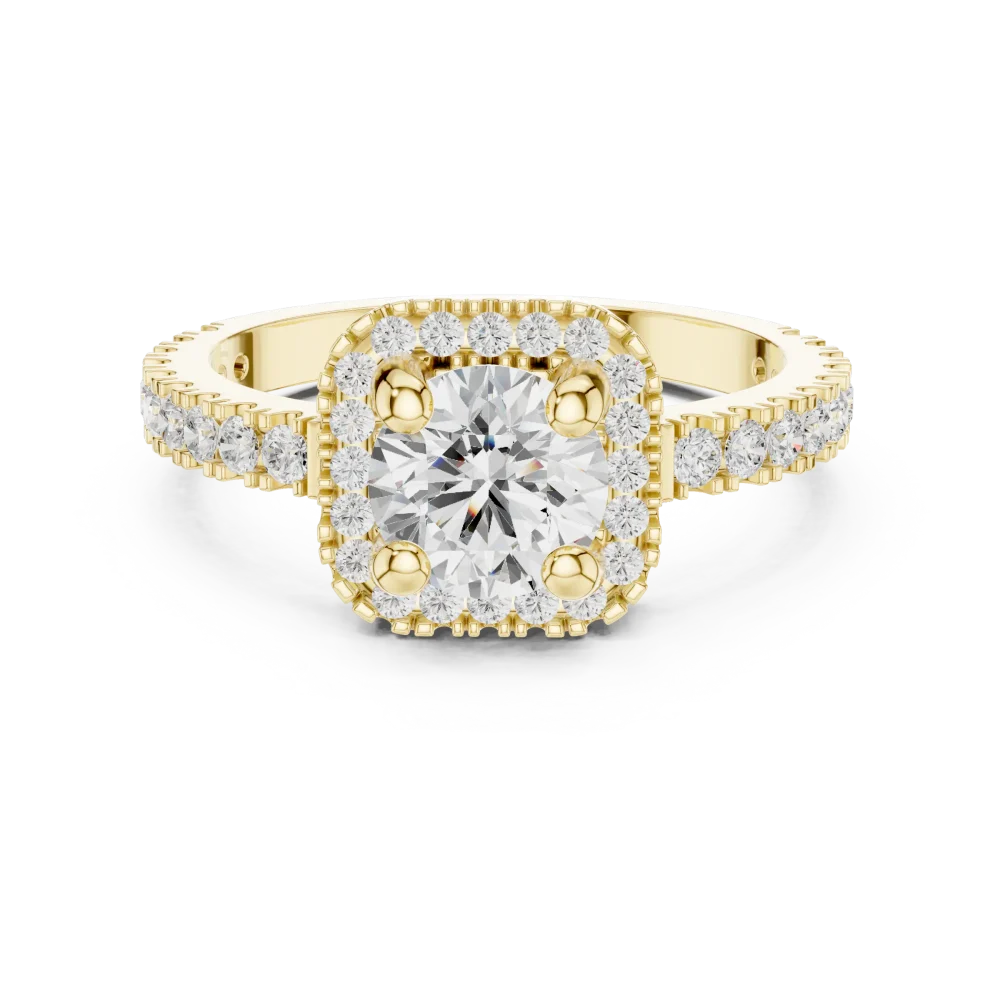 Luminous Round Solitaire Halo Engagement Ring - Image 2