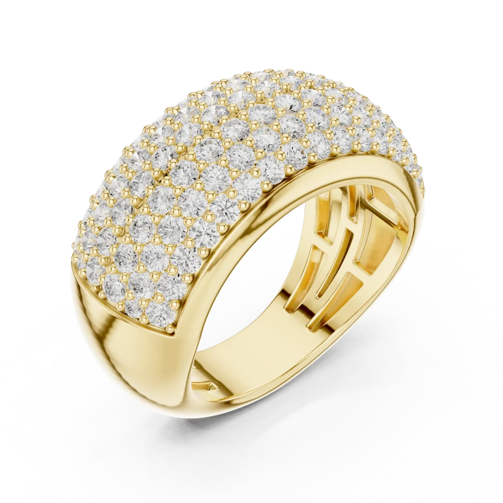 Discover the radiant brilliance of our wide pavé band, featuring 92 premium DIAMEUR lab-grown diamonds. Elevate your collection with this modern classic.