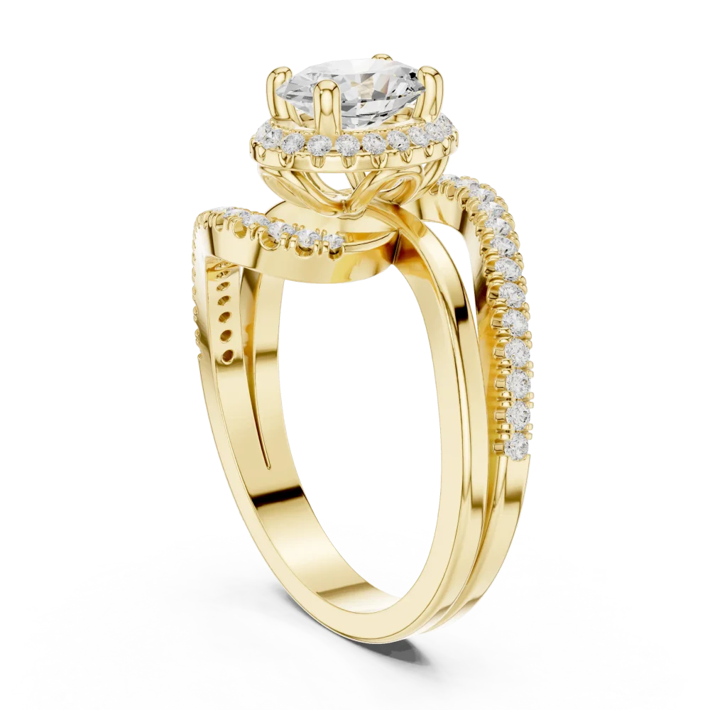 Ethereal Oval Cut Split-Shank Solitaire Engagement Ring - Image 3