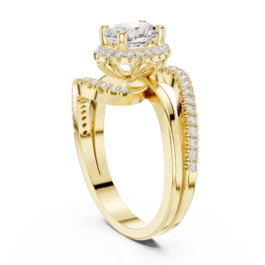 Ethereal Oval Cut Split-Shank Solitaire Engagement Ring - Image 3