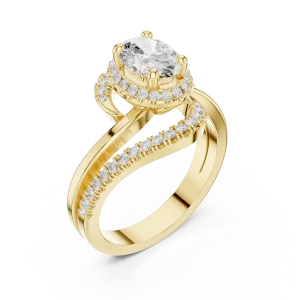 Ethereal Oval Cut Split-Shank Solitaire Engagement Ring