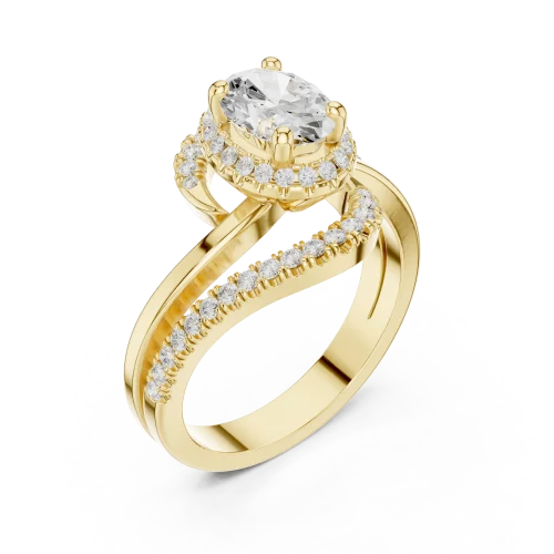 Ethereal Oval Cut Split-Shank Solitaire Engagement Ring