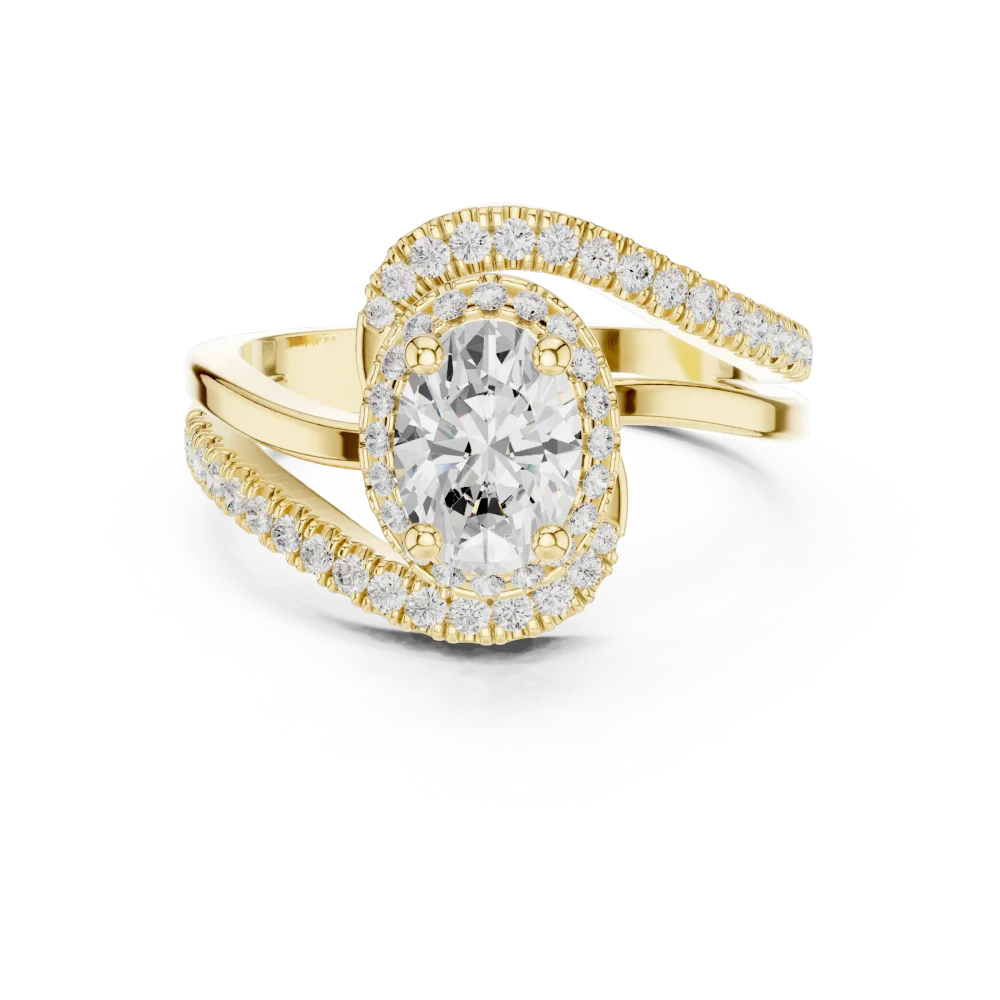 Ethereal Oval Cut Split-Shank Solitaire Engagement Ring - Image 2