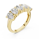 Ethereal Linear Oval Cut Brilliant Cluster Ring