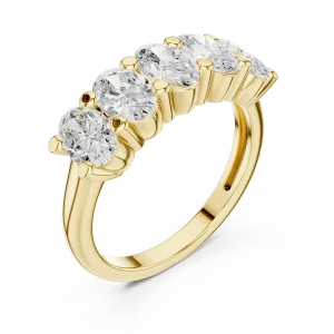 Ethereal Linear Oval Cut Brilliant Cluster Ring