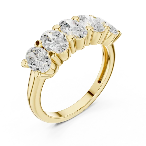 Ethereal Linear Oval Cut Brilliant Cluster Ring