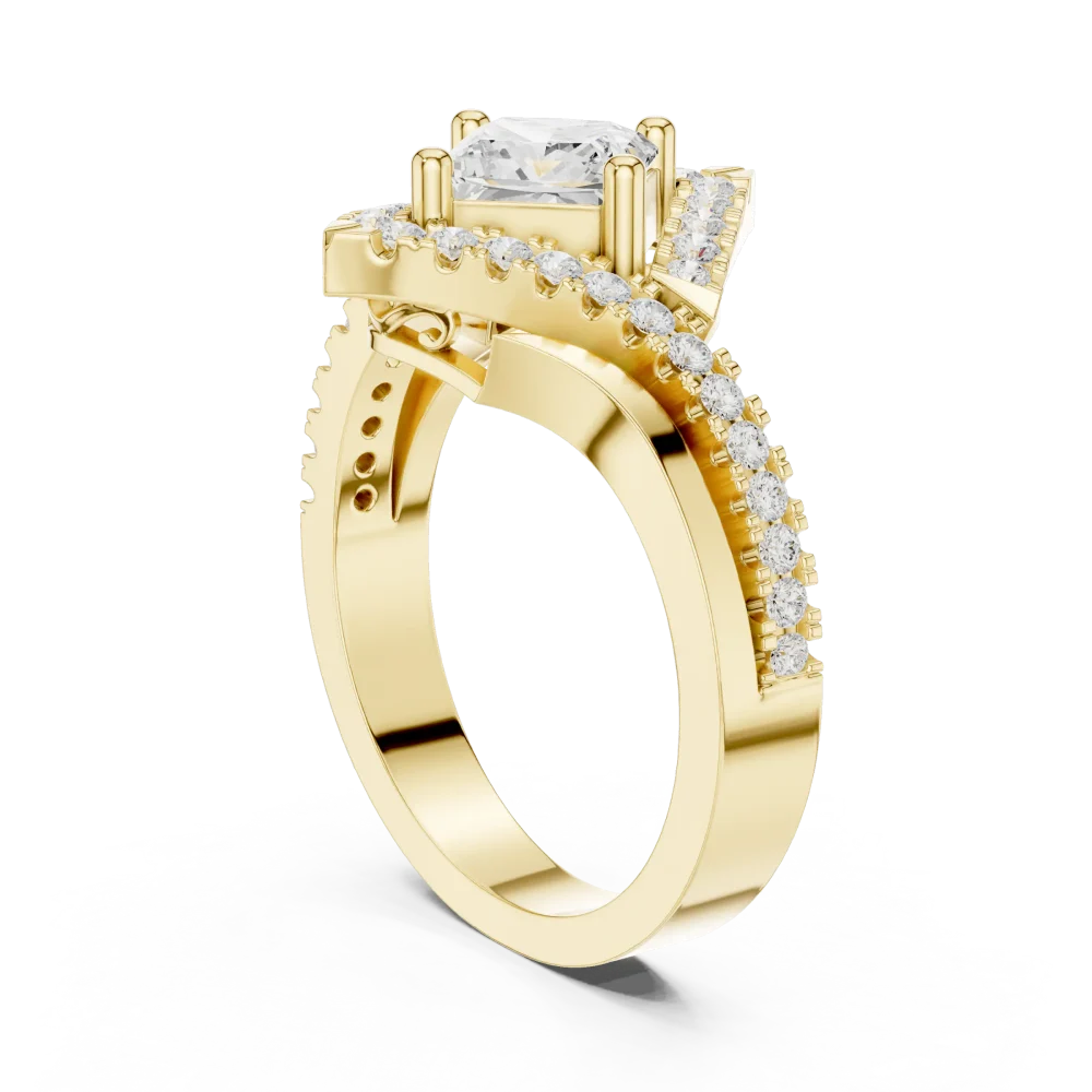 Luminary Princess Cut Architectural Halo Solitaire Ring - Image 3