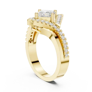 Luminary Princess Cut Architectural Halo Solitaire Ring - Image 3