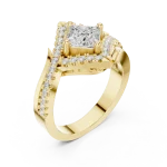 Luminary Princess Cut Architectural Halo Solitaire Ring