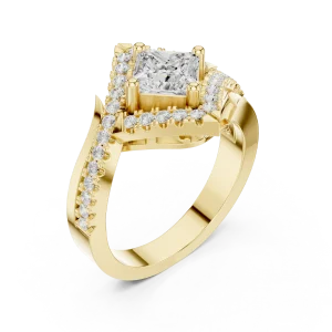 Luminary Princess Cut Architectural Halo Solitaire Ring