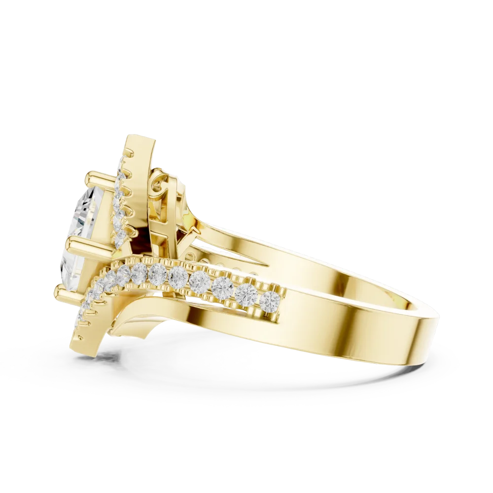 Luminary Princess Cut Architectural Halo Solitaire Ring - Image 4