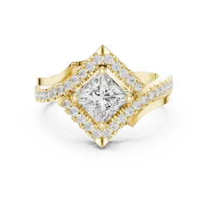 Luminary Princess Cut Architectural Halo Solitaire Ring - Image 2