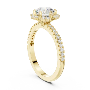 Luminary Round Brilliant Pavé Halo Solitaire Ring - Image 3
