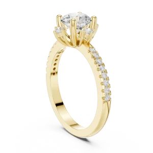 Luminary Round Brilliant Pavé-Accent Solitaire Ring - Image 3