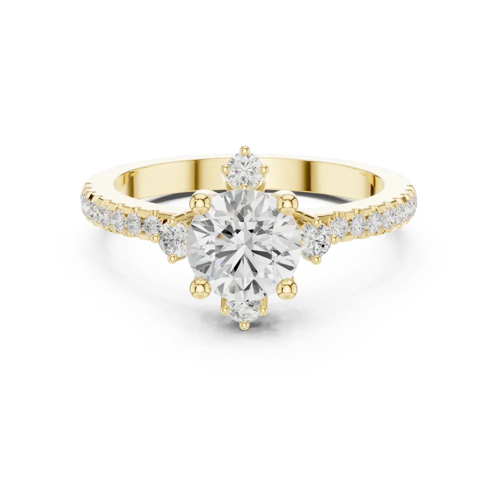 Luminary Round Brilliant Pavé-Accent Solitaire Ring - Image 2
