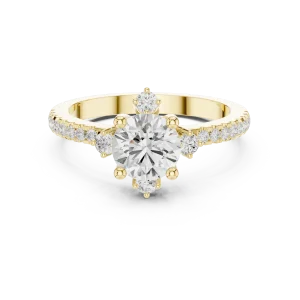 Luminary Round Brilliant Pavé-Accent Solitaire Ring - Image 2