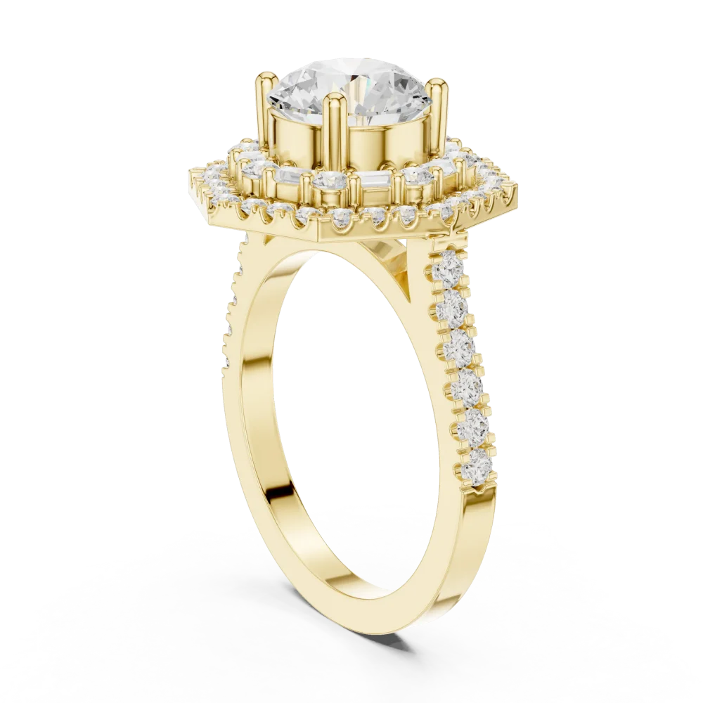Luminary Hexagon Halo Solitaire Ring - Image 3