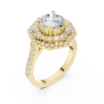 Luminary Hexagon Halo Solitaire Ring