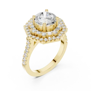 Luminary Hexagon Halo Solitaire Ring