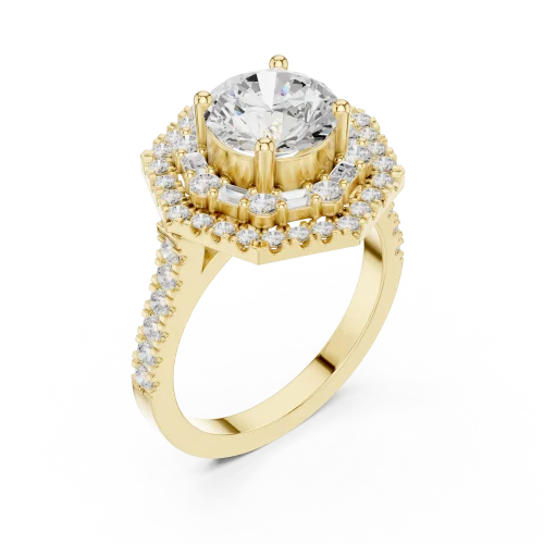 Luminary Hexagon Halo Solitaire Ring
