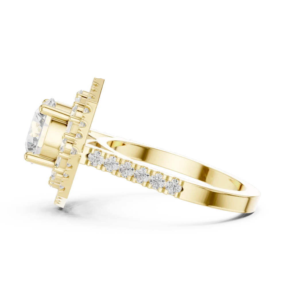 Luminary Hexagon Halo Solitaire Ring - Image 4