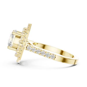 Luminary Hexagon Halo Solitaire Ring - Image 4
