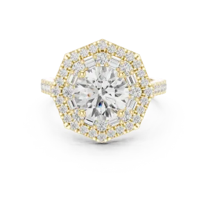 Luminary Hexagon Halo Solitaire Ring - Image 2