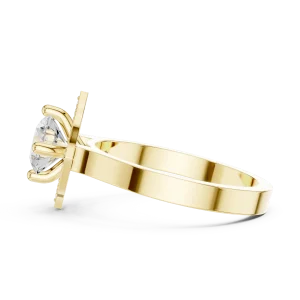 Luminary Round Brilliant Geometric Halo Solitaire Ring - Image 4