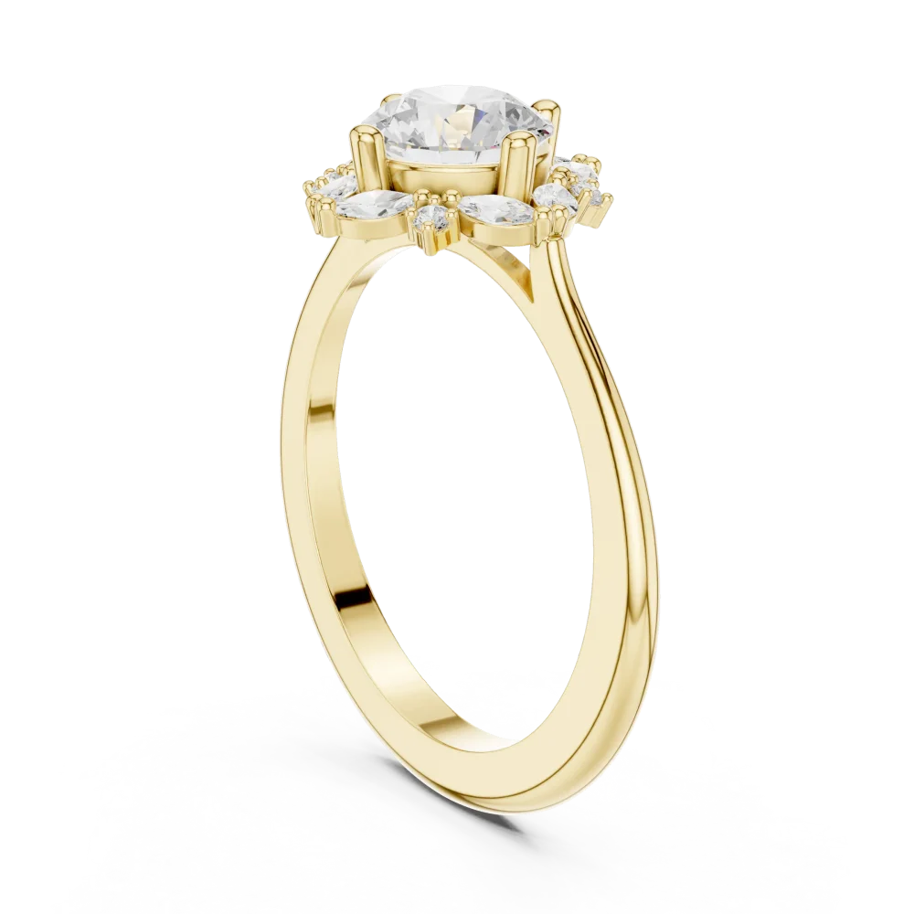 Luminary Round Solitaire Ring with Marquise Accent Halo - Image 3