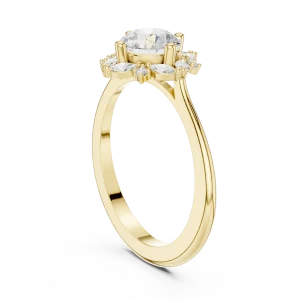 Luminary Round Solitaire Ring with Marquise Accent Halo - Image 3