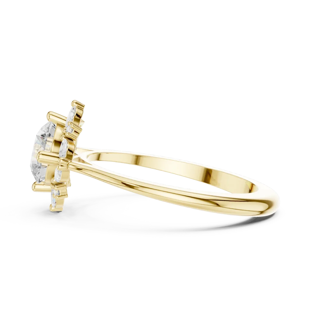 Luminary Round Solitaire Ring with Marquise Accent Halo - Image 4