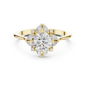 Luminary Round Solitaire Ring with Marquise Accent Halo - Image 2