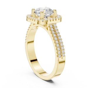 Luminary Round Brilliant Pavé Halo Solitaire Ring - Image 3